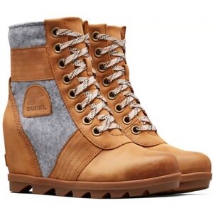 Sorel Women's Brown and Gray Lace Up Boots